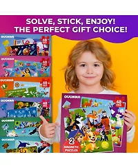Quokka 2x48 Magnetic Travel Puzzles for Kids Ages 4-6 - Road Trip Activities