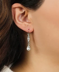 2028 Crystal Linear Silver-Tone Earrings