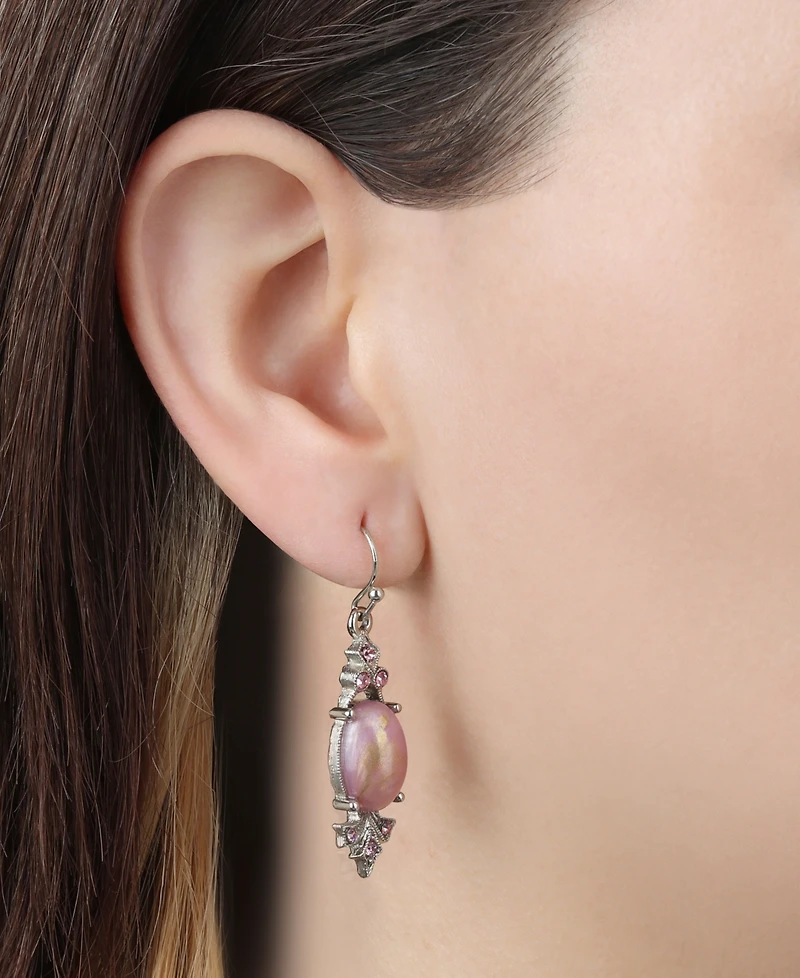 2028 Acrylic Stone Crystal Accent Drop Earrings