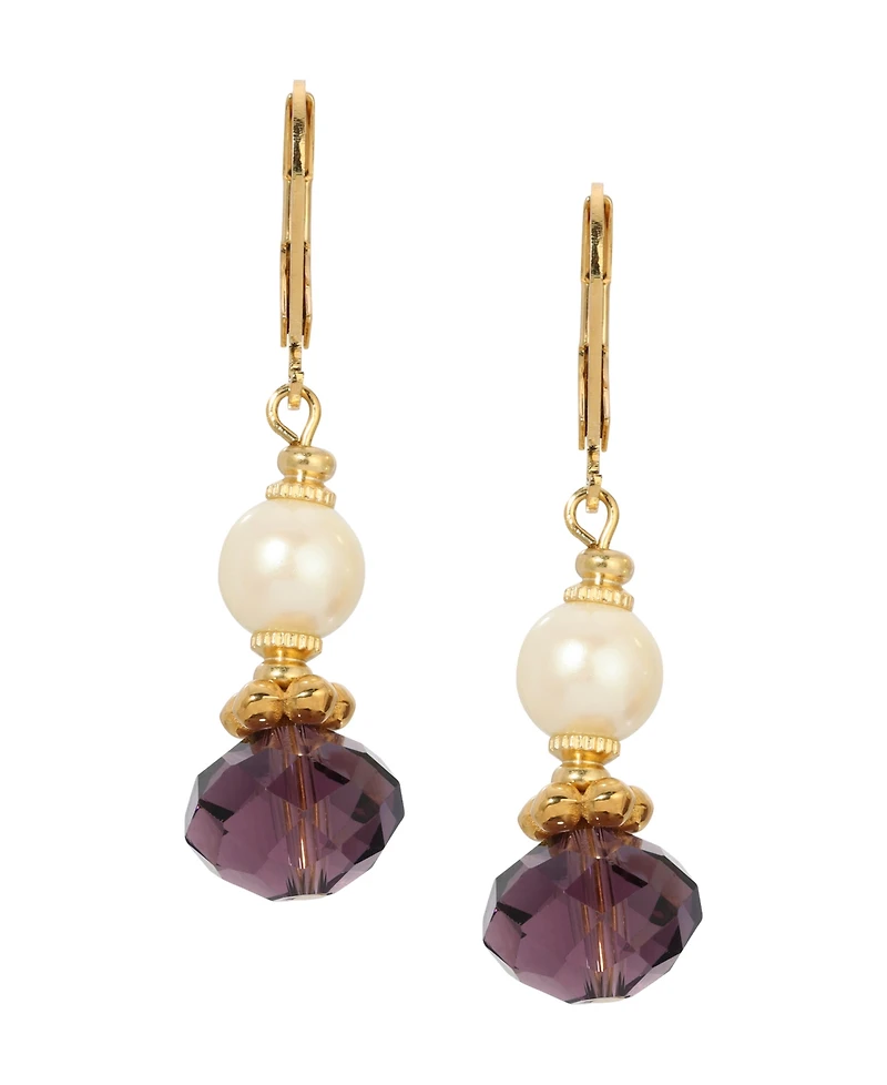 2028 Glass Faux Cultivated Pearl Drop Earrings