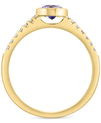 Effy Tanzanite (3/8 ct. t.w.) & Diamond (1/10 ct. t.w.) Accent Ring in 14k Yellow Gold