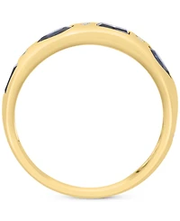 Effy Blue Sapphire (1 ct. t.w.) & Diamond Accent Band Ring in 14k Yellow Gold