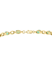 Effy Emerald (5-1/2 ct. t.w.) & Diamond (1/2 ct. t.w.) Line Bracelet in 14k Yellow Gold