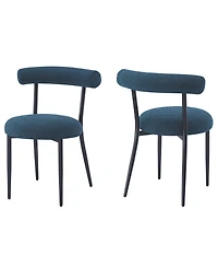 Streamdale Modern Toothpick Dining Chairs with Curved Backrests (Set of 2