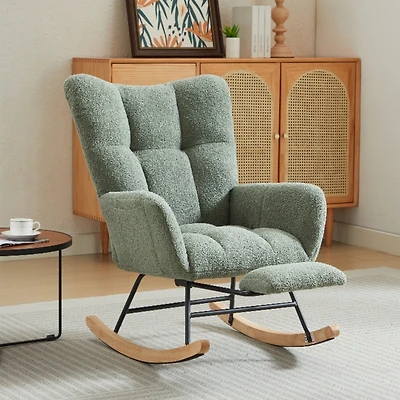 Streamdale Modern Nursery Rocking Chair with Upholstered Glider