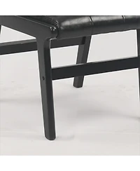 Streamdale Pu Dining Chair Set with Wooden Legs (2)