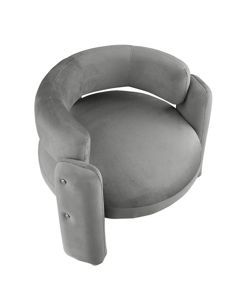 Streamdale Furniture Stylish Barrel Accent Chair: Curved Arms, Waterfall Seat, Hollow Backrest