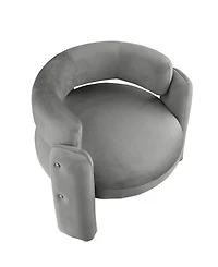 Streamdale Furniture Stylish Barrel Accent Chair: Curved Arms, Waterfall Seat, Hollow Backrest