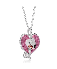 Peanuts Snoopy Heart Flowers Valentine's Day Pendant