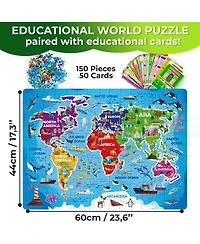 Quokka 150 Pcs Jigsaw Puzzles for Kids Ages 8-10 - 400+ Facts on 50 Flashcards