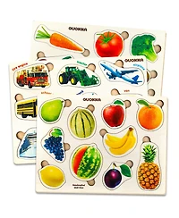 Quokka 3xSET Wooden Puzzles for Toddlers 1-3 – Montessori Toy