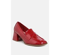 Umdoni Penny Strap Block Heel Loafers