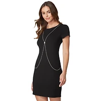 Bebe Women's T-shirt Rib Body Chain Dress
