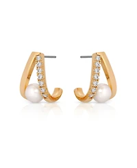 Ettika Pave and Mother of Pearl Drop Earrings