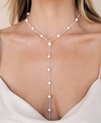 Ettika Dripping Mother of Pearl Lariat Necklace