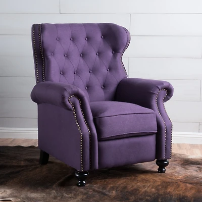 Streamdale Plum Accented Recliner with Rolled Arms