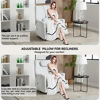 Streamdale Beige Swivel Recliner with Lumbar Pillow, Usb/C Ports