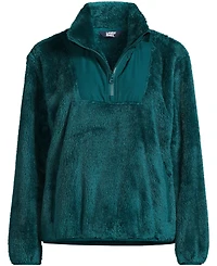 Lands' End Women's Half Zip Cozy High Pile Fleece Pullover