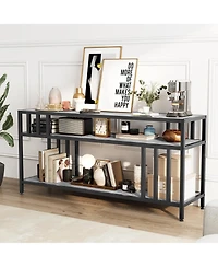 gaomon 65'' Tv Stand for Tv up to 65 Inches, Entertainment Center with Open Storage Shelves