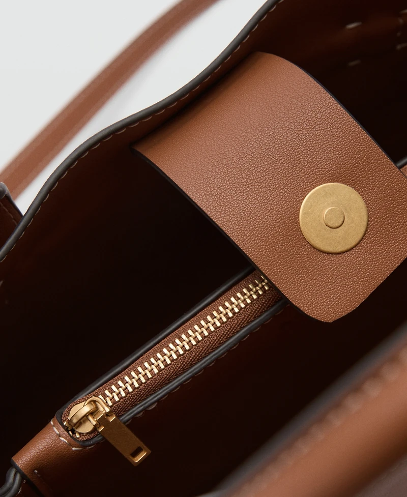 Mango Women's Padlock Detail Shopper Bag