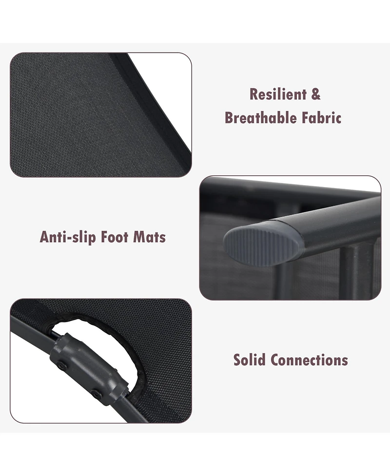 Sugift Patio Foldable Chaise Lounge Chair with Backrest and Footrest-Black