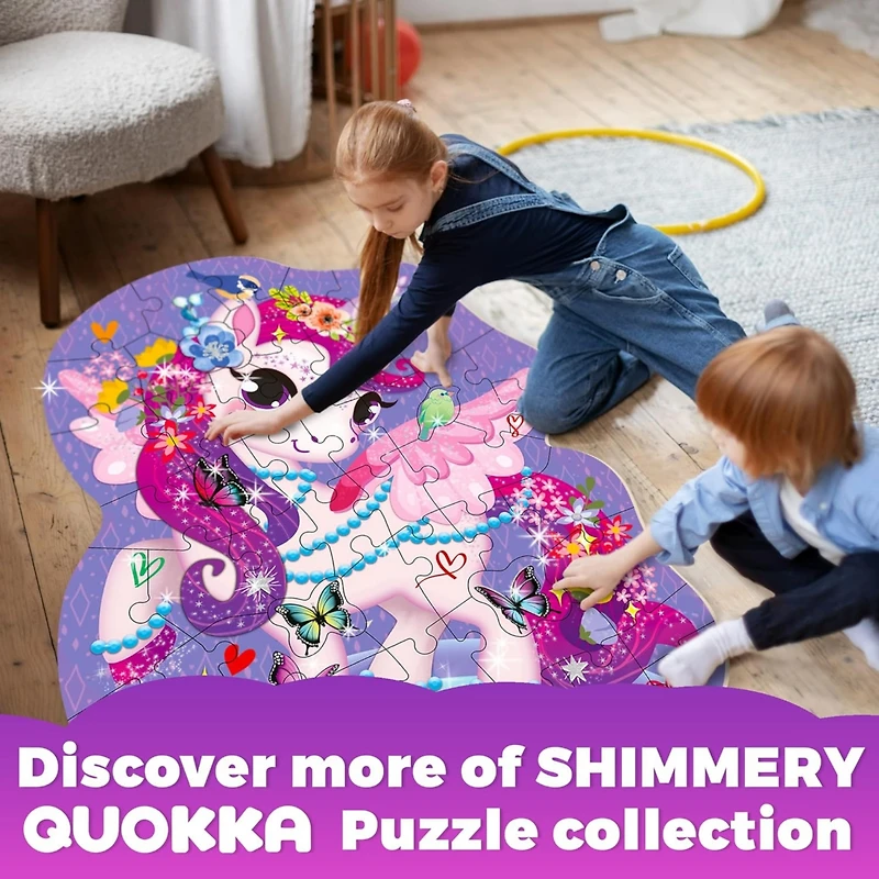 Quokka 2x3 Feet Giant Shaped Glitter Floor Puzzles for Kids Ages 3-5