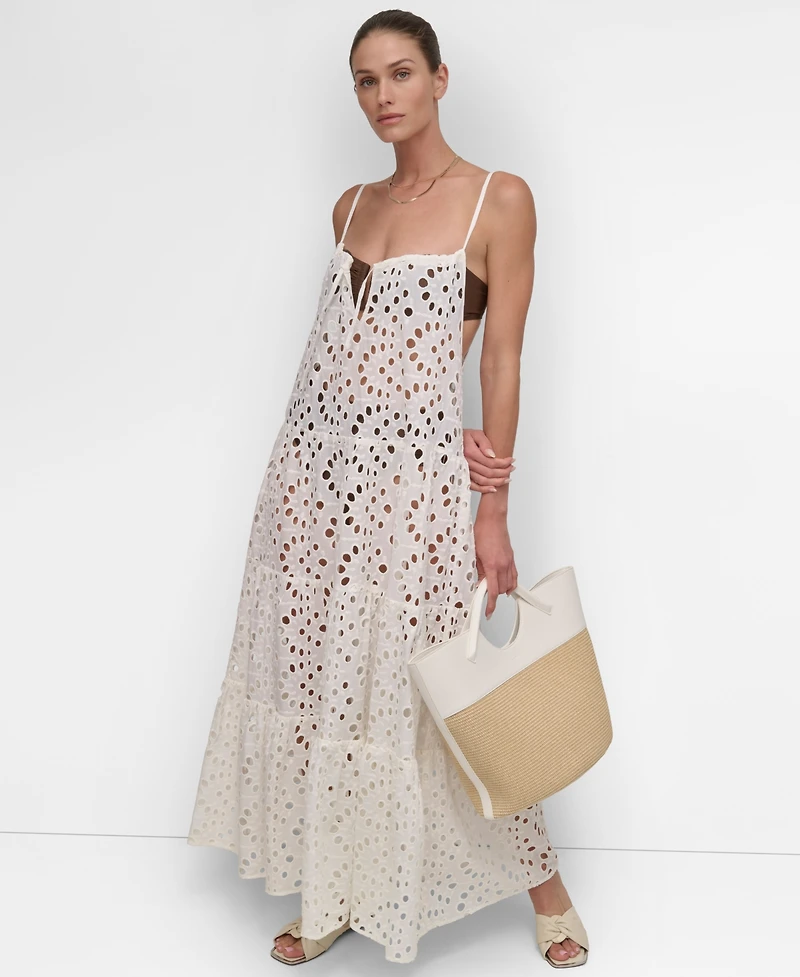 Dkny Women's Tiered Maxi Dress Swim Cover-Up