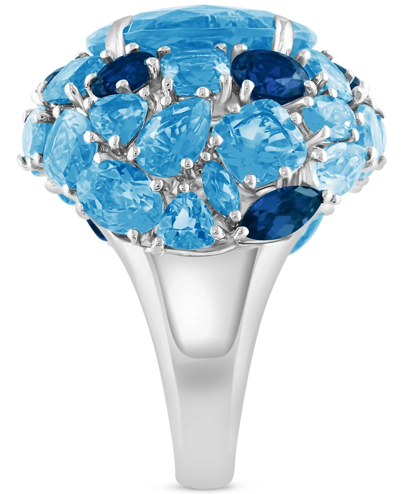 Effy Blue Topaz (18 ct. t.w.) & London (3 Cluster Ring Sterling Silver (Also Amethyst Citrine)