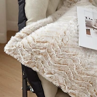 Peak of Cozy - Coma Inducer Oversized Comforter Set - Chevron Frosted Taupe