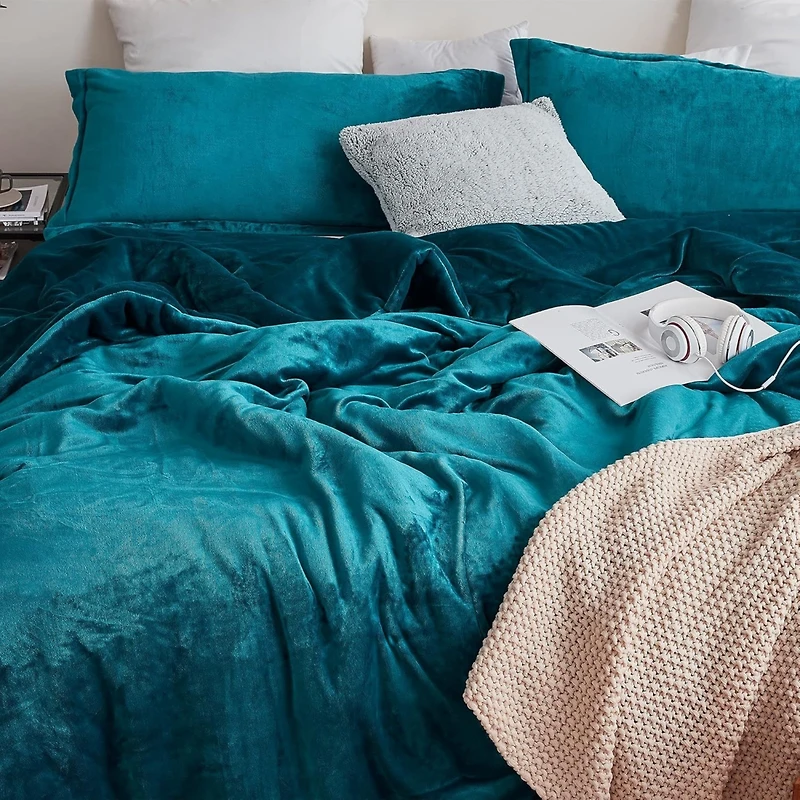 Coma Inducer Oversized Comforter Set - The Original Plush - Deep Lagoon Blue , King
