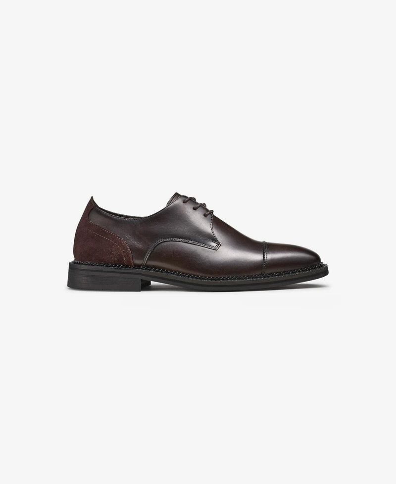 Karl Lagerfeld Paris Men's Leather Cap Toe Derby Lace-Up Shoe