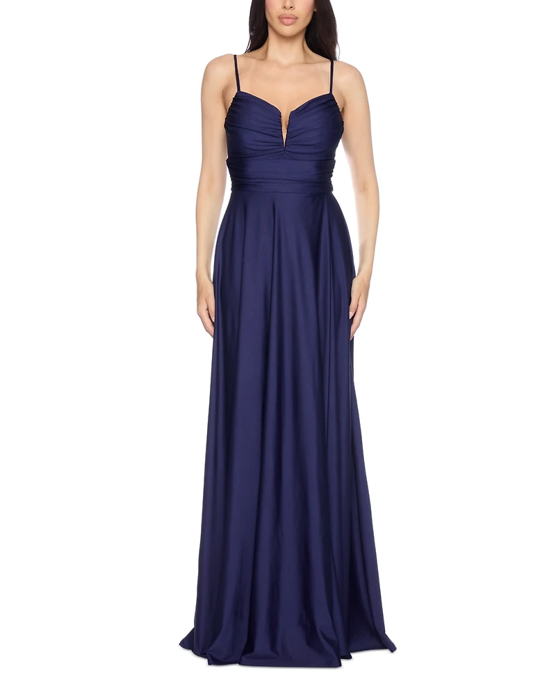 B Darlin Juniors' Sleeveless V-Neck Jersey Gown, Created for Macy's