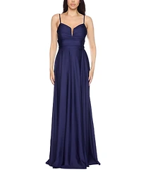 B Darlin Juniors' Sleeveless V-Neck Jersey Gown, Created for Macy's