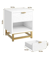 gaomon White Dresser for Bedroom, Small 2 Drawer Dresser for Bedroom, Modern Nightstand for Bedroom, End Table with Drawer