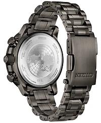 Citizen Eco-Drive Men's Chronograph Promaster Geo Trekker Gray-Tone Stainless Steel Bracelet Watch 46mm