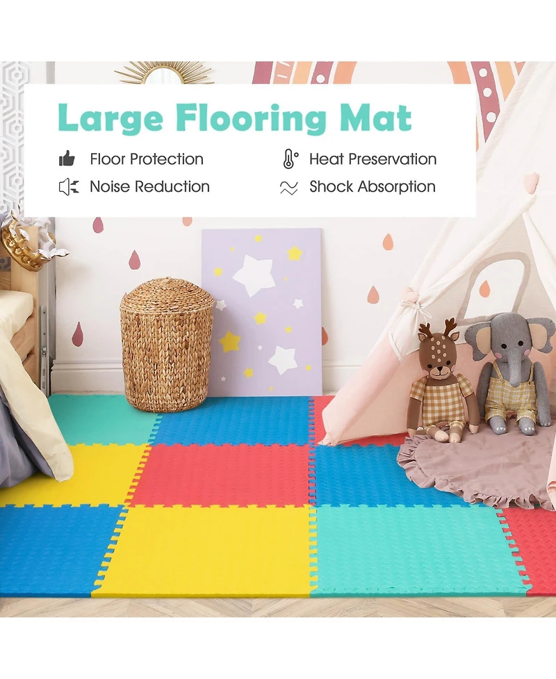 Hongge 12 Pieces Flooring Mats Interlocking Eva Foam Exercise Mats with Anti-slip Surface