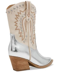 Dv Dolce Vita Women's Aledo Contrast Stitch Studded Cowboy Boots