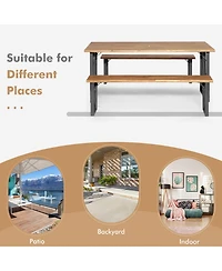 6-Person Outdoor Patio Dining Table Set with 2 Inch Umbrella Hole