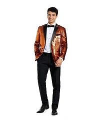 OppoSuits Men's Christmas Tuxedo - Velvet X- Mas Holiday Outfit Slim Fit Includes Blazer, Pants and Bow Tie