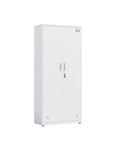 Slickblue High Storage Cabinet with 2 Doors and 4 Partitions for 5 Organized Storage Spaces, Ideal for Home or Office Design