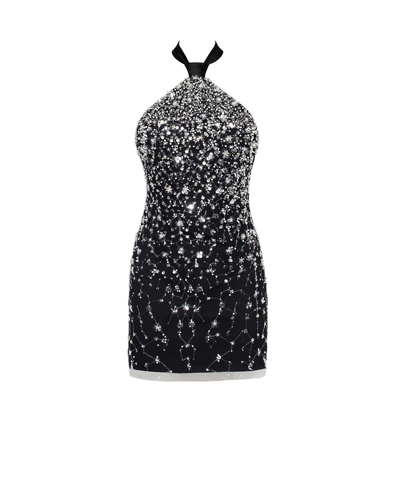 Milla Women's Striking Halterneck Crystal-Embellished Mini Dress
