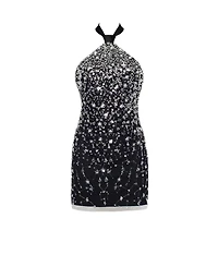 Milla Women's Striking Halterneck Crystal-Embellished Mini Dress