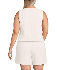 Lands' End Plus Crepe Button Front Vest
