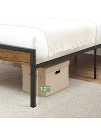 gaomon Full/Queen Bed Frame, Bed Frame With Wooeden Headboard And Footboard, Platform Bed Frame With Underbed Storage Space, Rustic Country Style