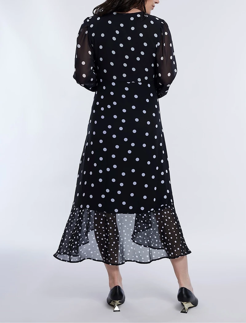 Motherhood Maternity Woven Wrap Long Sleeve Midi Dress