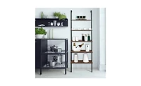 Slickblue Industrial Wall-Mounted Bookcase 5-Tier Open Ladder Shelf with Metal Frame for Stylish Storage