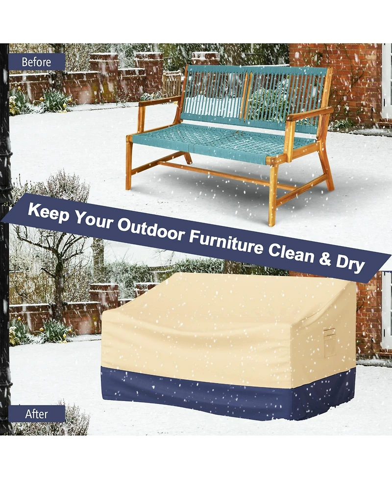 Gouun Patio Furniture Cover with Padded Handle and Click-Close Straps