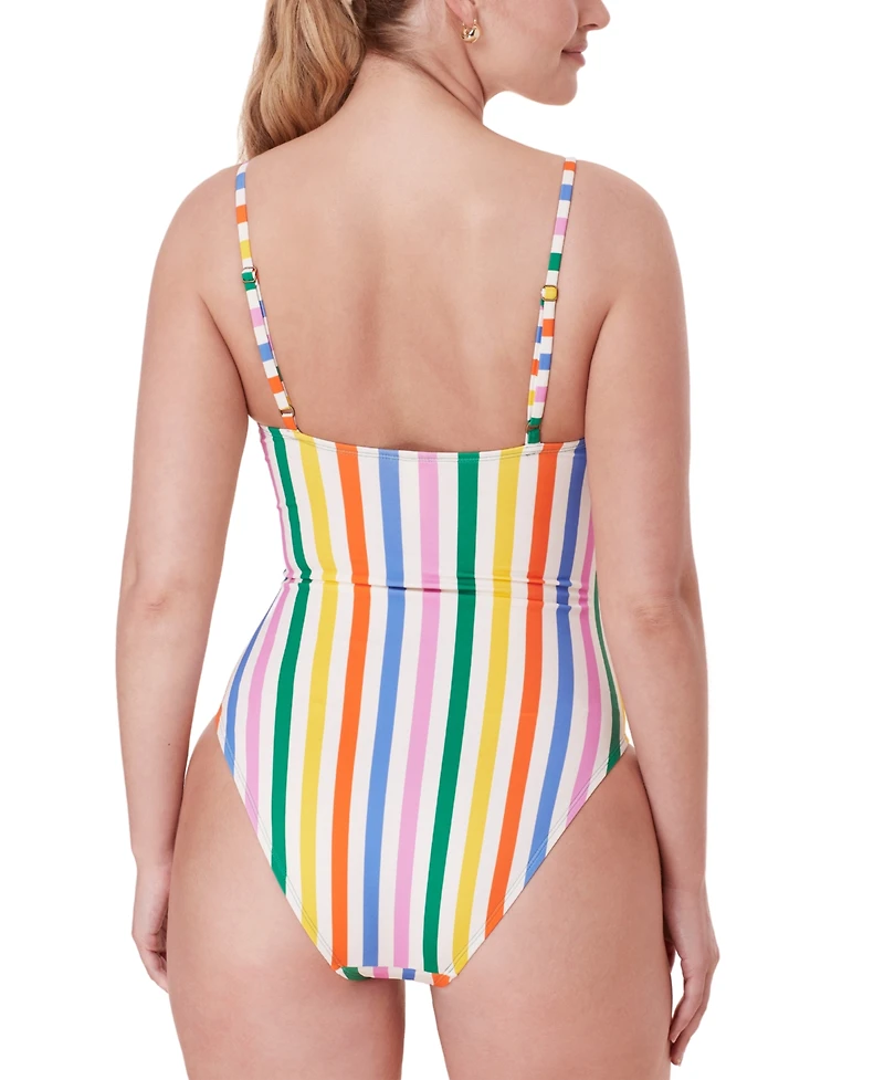 Andie Women's Amalfi Striped Scoop-Neck One-Piece Swimsuit