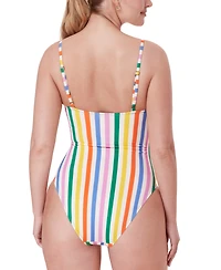 Andie Women's Amalfi Striped Scoop-Neck One-Piece Swimsuit