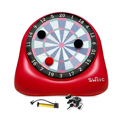 Swooc Giant Kick Darts (Over 6 ft. Tall) with Over 15 Games Included - Giant Inflatable Outdoor Dartboard with Soccer Balls